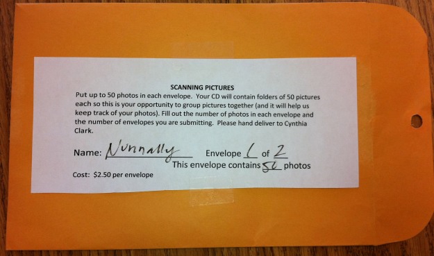 Picture of envelope for 50 pictures