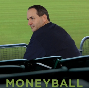 Picture of Chris posing like Brad Pitt in the poster for the movie Moneyball