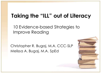 Title Slide from the Taking the "Ill" out of Literacy presentation from VSTE 2012