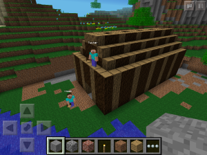 Students demonstrate their knowledge of Native American culture by constructing a longhouse in Minecraft.