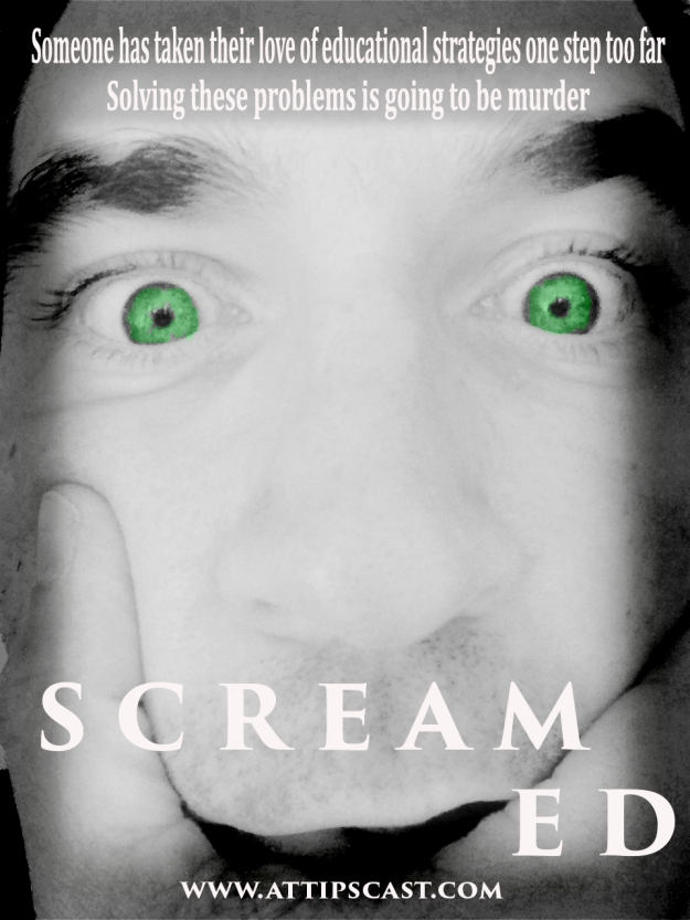 Image of Chris holding face with the text "screamed" at the bottom.